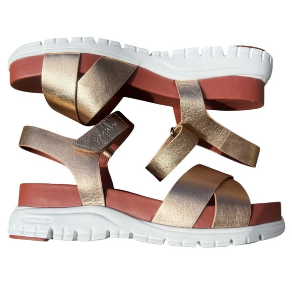 Cole Haan Women's ZERØGRAND Sandal in Gold and White NIB 7.5 - Picture 8 of 8